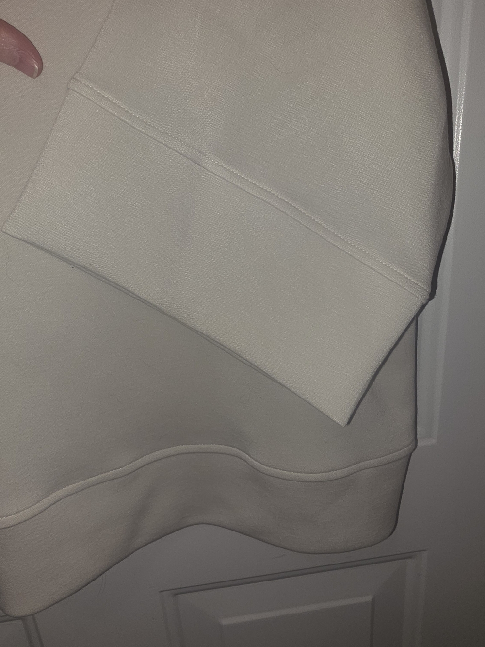 Tahari Ivory Scuba Knit Top XL Elbow Sleeve Oversized Boxy Pullover - Picture 5 of 7